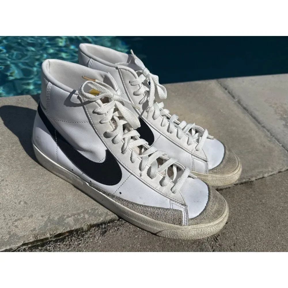 Nike Blazer Mid '77 Vintage White Black Men Sneakers Size 10
